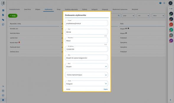 Użytkownicy w systemie 5 ways…