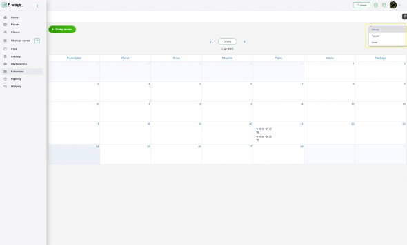 Kalendarz w systemie 5 ways..